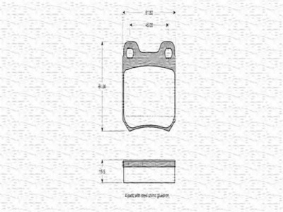 MAGNETI MARELLI 363702160271 -  Комплект тормозных колодок, дисковый тормоз